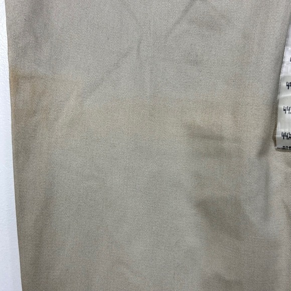 Lee Pants Mens 44x30 Khaki Tan Double Pleat Relaxed Fit Tapered Leg Wrinkle Free - Picture 11 of 13